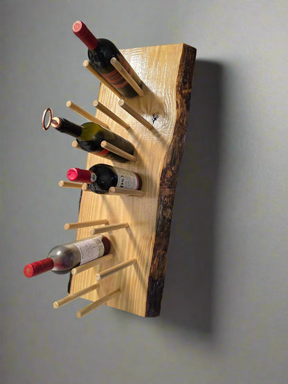 Live Edge Wood Wine Rack