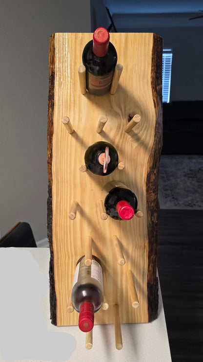 Live Edge Wood Wine Rack