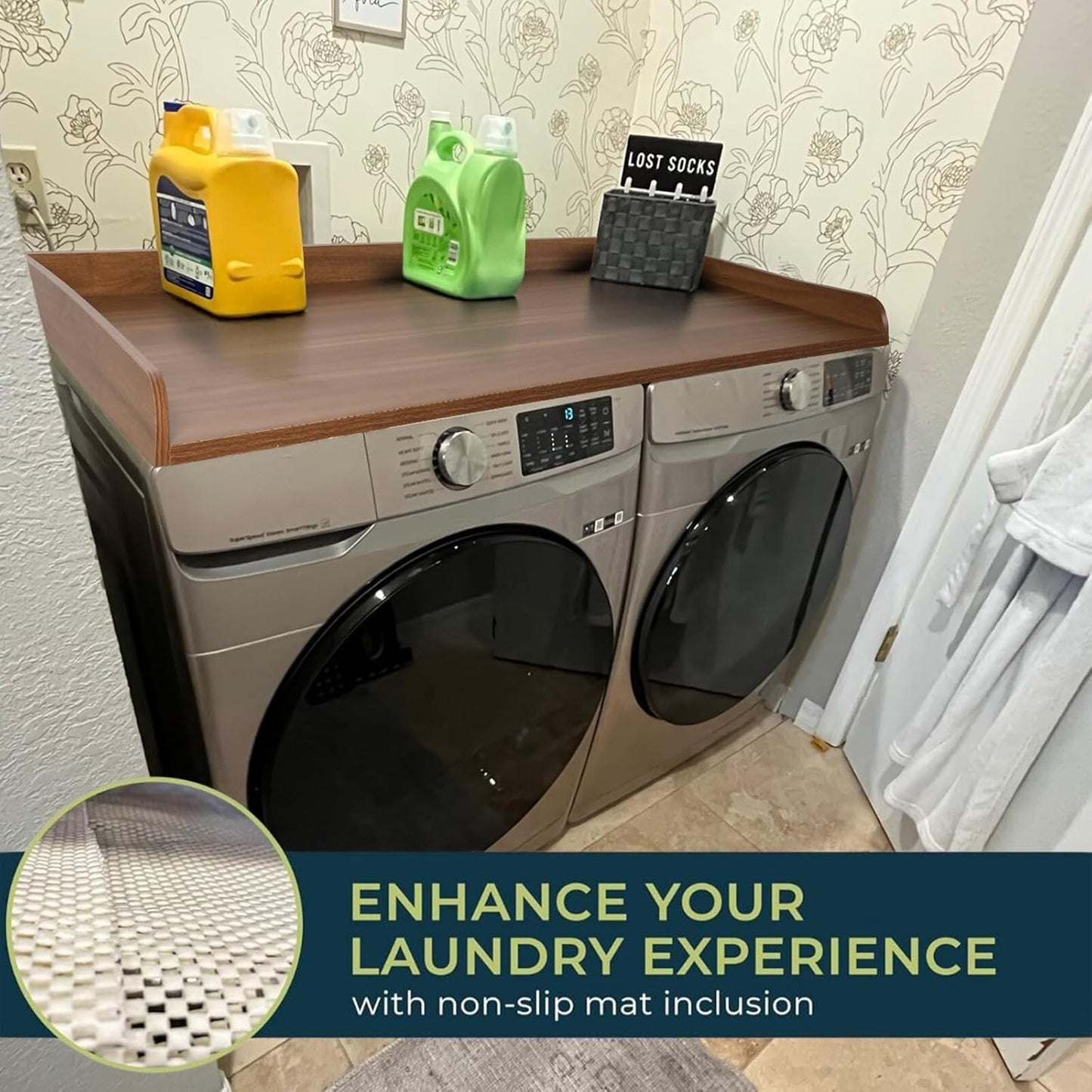Washer & Dryer Topper W/ Non Slip Mat