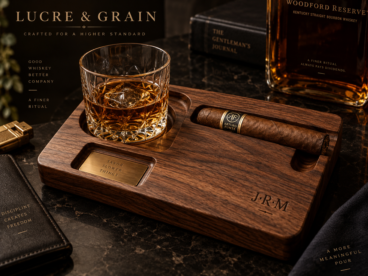 The Lucre Cigar & Whiskey Tray