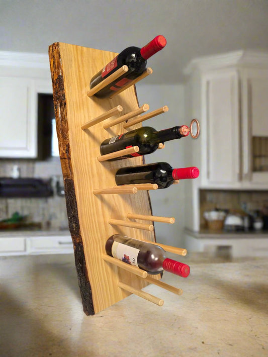 Live Edge Wood Wine Rack